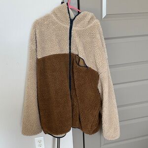 Old Navy Tan and Brown Sherpa Jacket